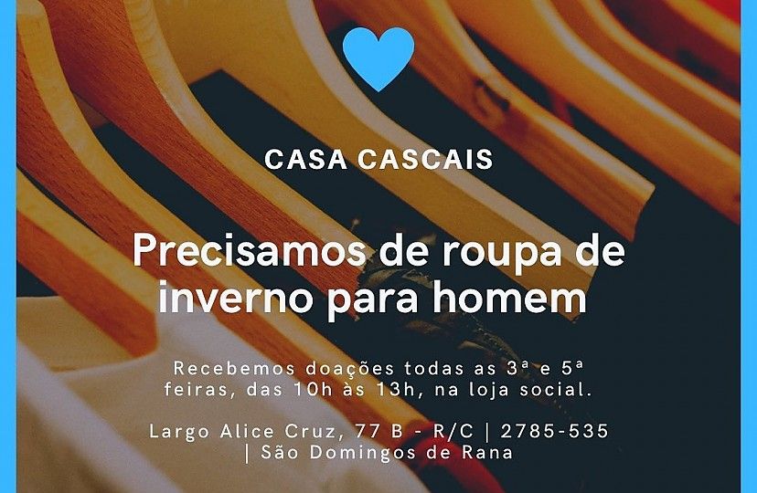 CASA Cascais precisa de roupa de inverno