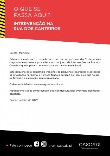 Corte de trânsito na Rua dos Canteiros