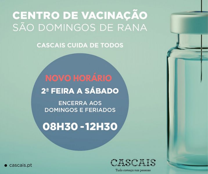 Novo horário no Centro de Vacinação de São Domingos de Rana