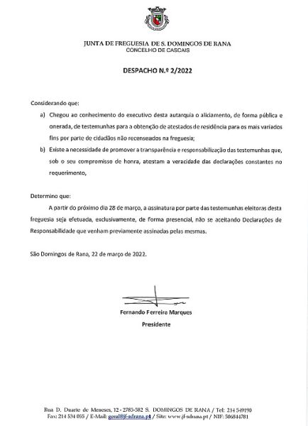 Testemunhas passam a assinar presencialmente pedidos de atestados
