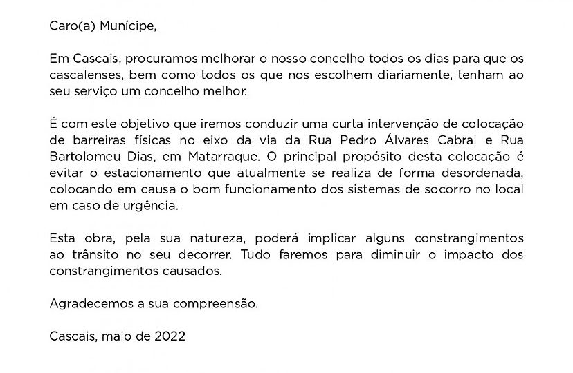 Matarraque colocação de barreiras físicas no eixo da via